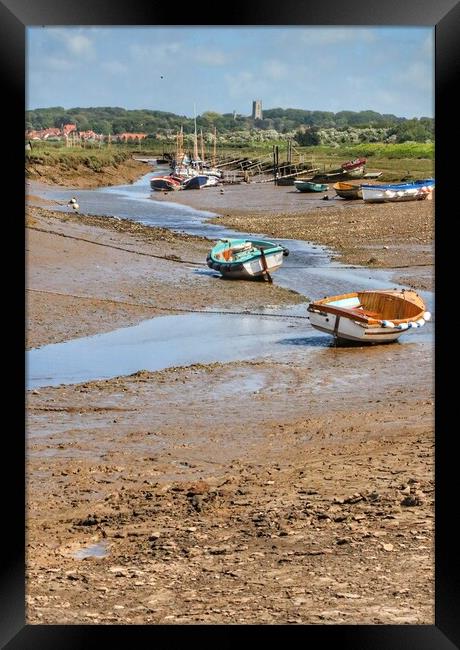 Views across to Cley in norfolk  Framed Print by Tony lopez