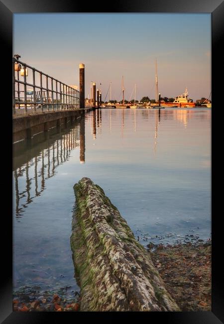Outdoor Brightlingsea Harbour in  the morning sun  Framed Print by Tony lopez