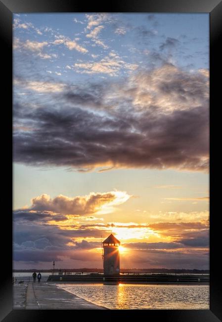cloudscape colours at  sunset in Brightlingsea  Framed Print by Tony lopez