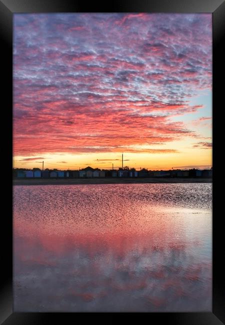 Pre sunrise colours and reflections Brightlingsea  Framed Print by Tony lopez