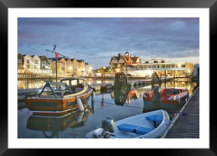 Early morning colours over the Brightlingsea Hard  Framed Mounted Print by Tony lopez