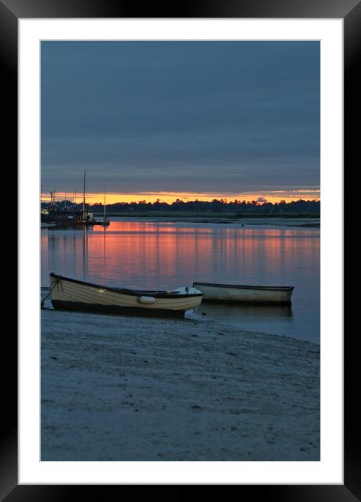 Outdoor Brightlingsea Harbour in  the morning sunrise  Framed Mounted Print by Tony lopez