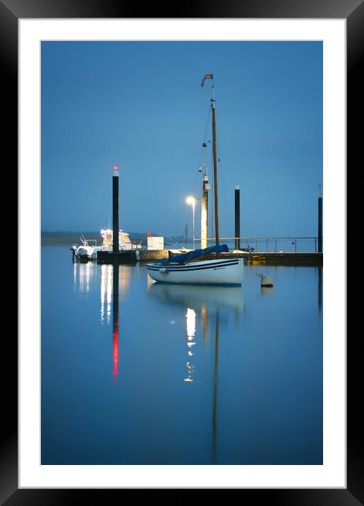 Early morning blue over the Brightlingsea Harbour  Framed Mounted Print by Tony lopez