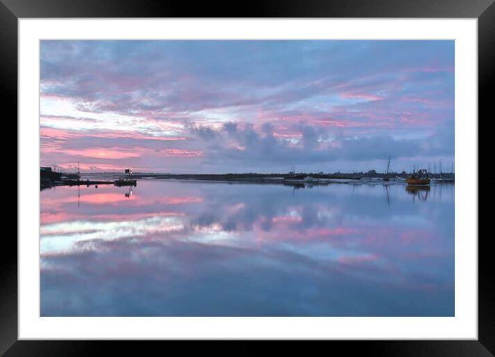 Pre sunrise cloudscape colours over Brightlingsea  Framed Mounted Print by Tony lopez