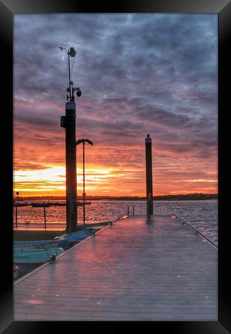 Glorious Sunrise colours over the Brightlingsea Harbour  Framed Print by Tony lopez
