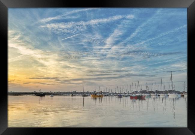 Sunrising over the Brightlingsea Harbour  Framed Print by Tony lopez