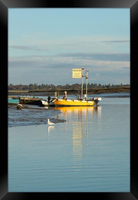 Calm sunset reflections over Brightlingsea Harbour.  Framed Print by Tony lopez