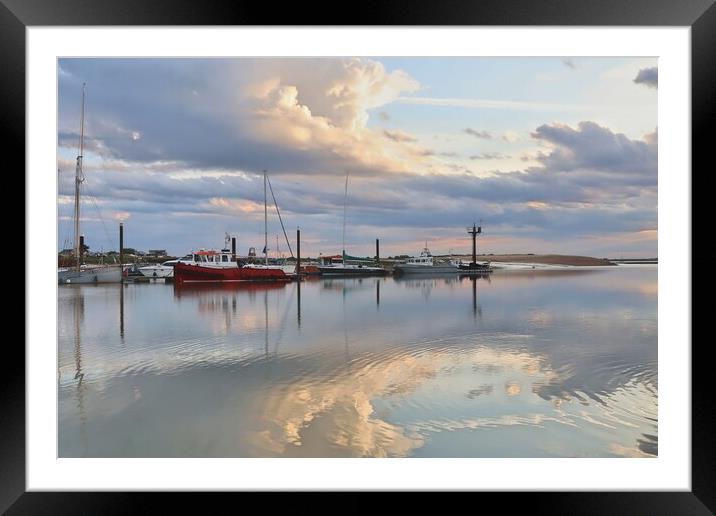 Cloudscape reflections over Brightlingsea harbour  Framed Mounted Print by Tony lopez