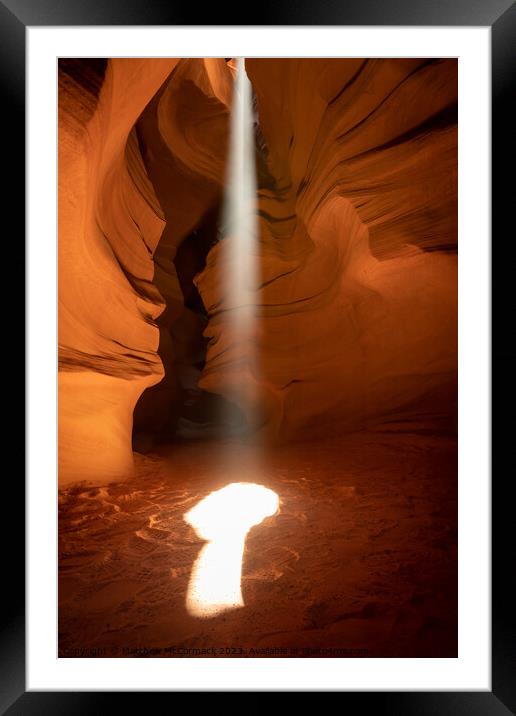 Ray of Light - Upper Antelope Canyon 1 Framed Mounted Print by Matthew McCormack