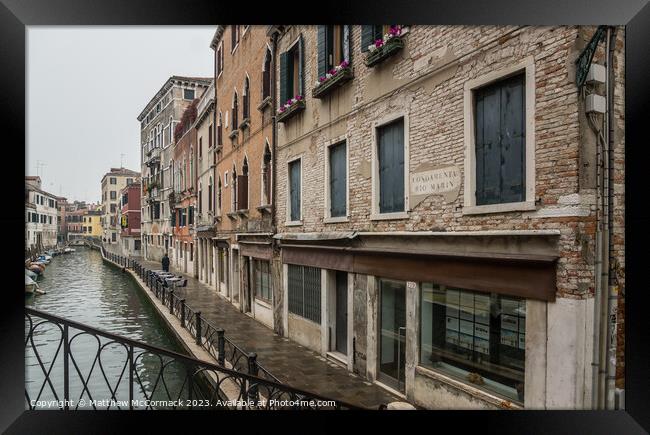 Venice Canal (2) Framed Print by Matthew McCormack