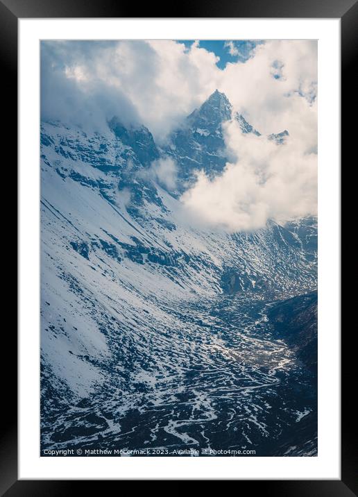 Mountain Peak and Valley Framed Mounted Print by Matthew McCormack