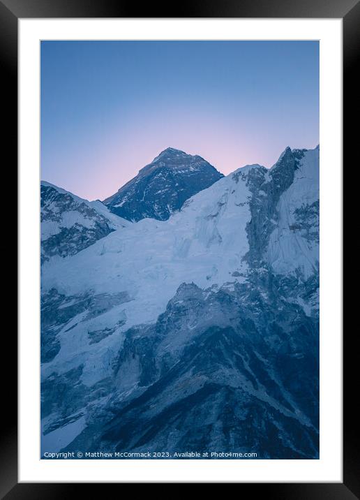 Everest Sunrise Framed Mounted Print by Matthew McCormack
