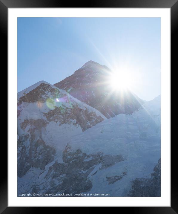 Mount Everest Sunrise Framed Mounted Print by Matthew McCormack