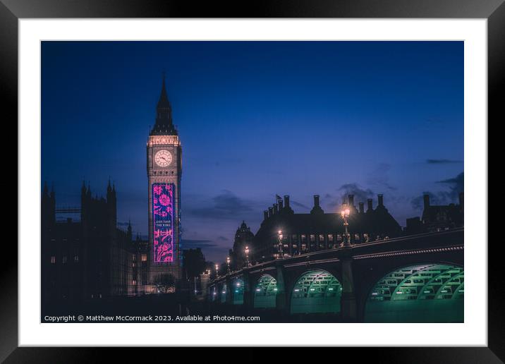 Big Ben Coronation Lights 5 Framed Mounted Print by Matthew McCormack