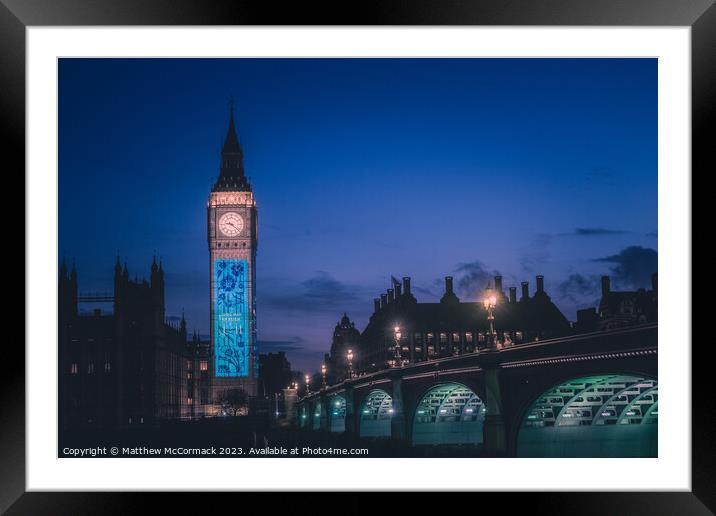 Big Ben Coronation Lights 6 Framed Mounted Print by Matthew McCormack