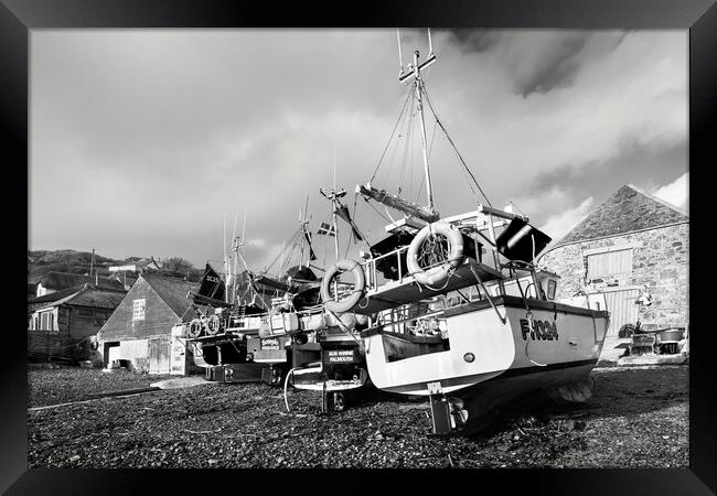 Fishing boats at Cadgwith Cove, Cornwall Framed Print by Kevin Howchin