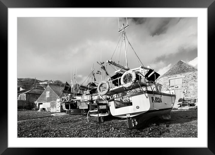 Fishing boats at Cadgwith Cove, Cornwall Framed Mounted Print by Kevin Howchin