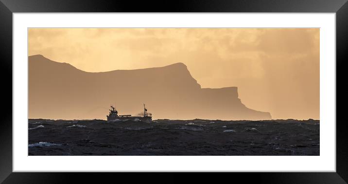 Shetland Trawler Framed Mounted Print by Kevin Howchin