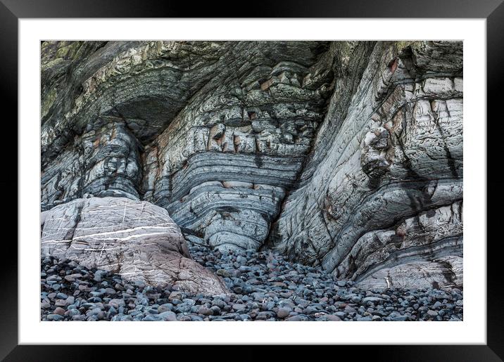 Rock Strata Framed Mounted Print by Kevin Howchin