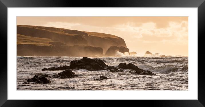 Shetland Shoreline Framed Mounted Print by Kevin Howchin