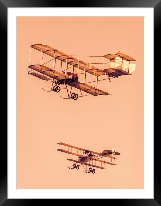 Bristol Boxkite and Avro Triplane Framed Mounted Print by Kevin Howchin