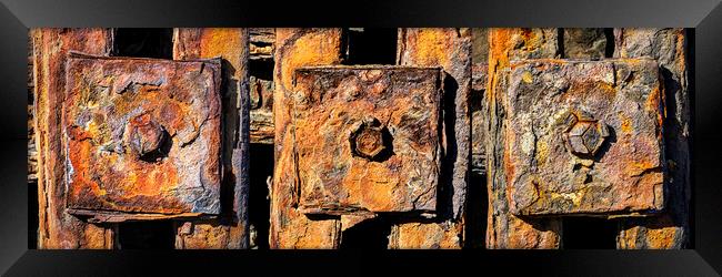 Rusty bolts, New Quay, Wales Framed Print by Kevin Howchin