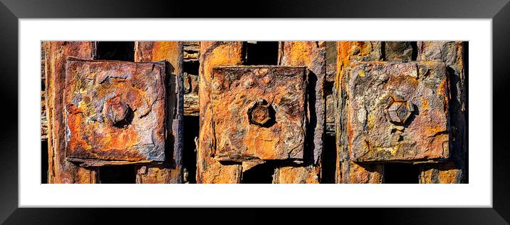 Rusty bolts, New Quay, Wales Framed Mounted Print by Kevin Howchin