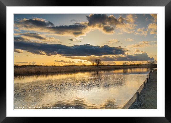 River Bure sunset Framed Mounted Print by Derek Griffin