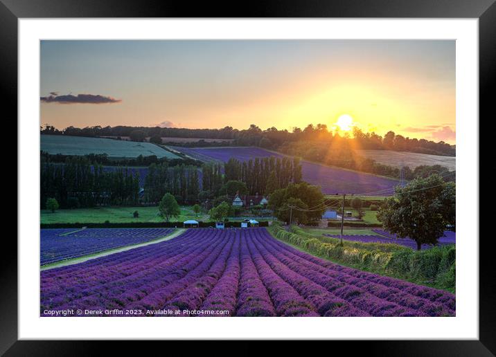 Castle Farm sunset Framed Mounted Print by Derek Griffin