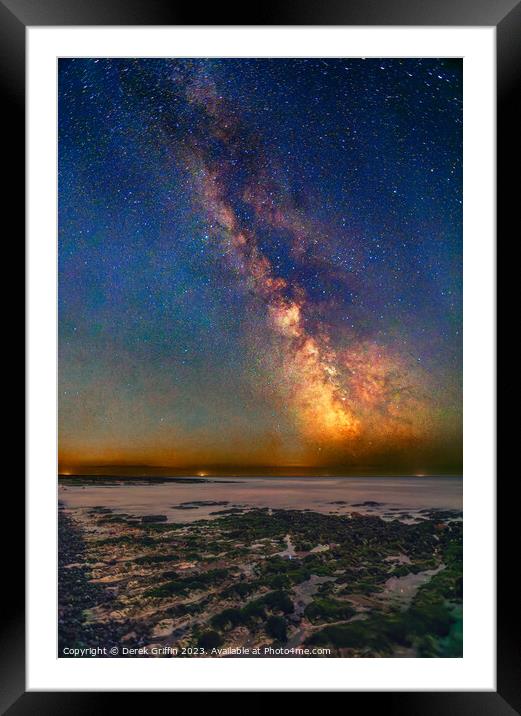 Milky way at Birling Gap Framed Mounted Print by Derek Griffin