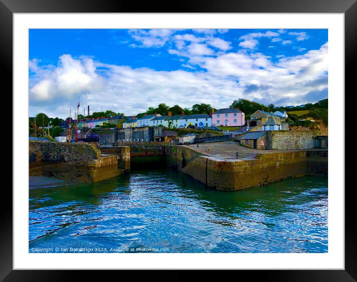 Majestic Charlestown Harbour in Cornwall Framed Mounted Print by Ian Donaldson