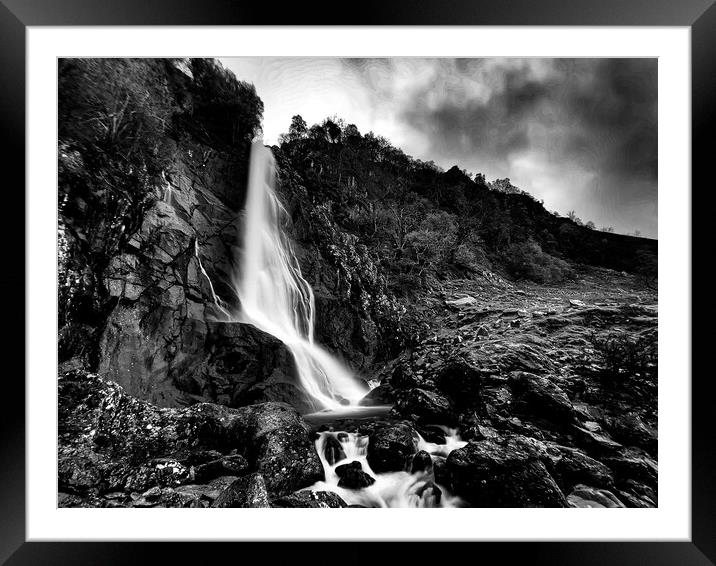 Aber Falls Framed Mounted Print by Ian Donaldson