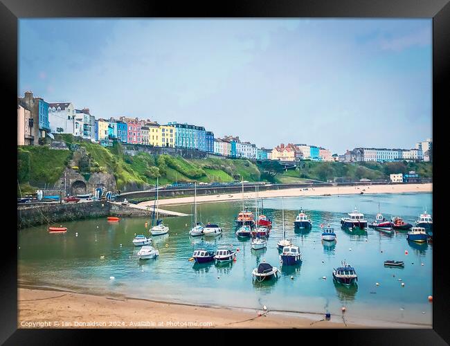 Colourful Tenby  Harbour Framed Print by Ian Donaldson