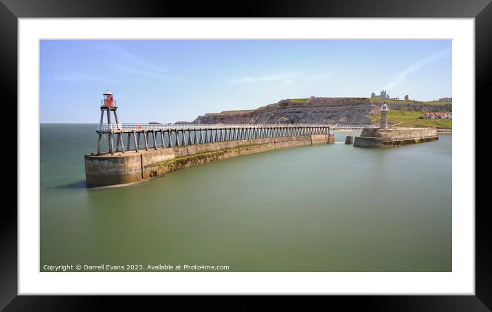 Whitby Harbour Entrance Framed Mounted Print by Darrell Evans
