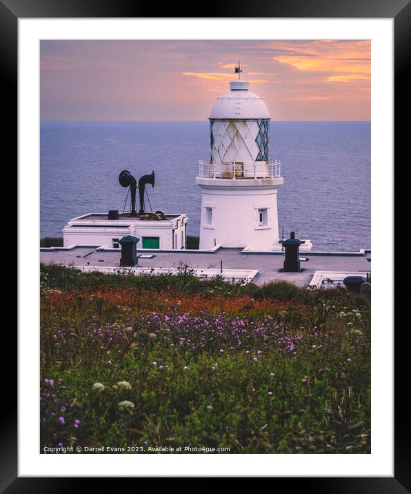 Lighthouse and Flowers Framed Mounted Print by Darrell Evans