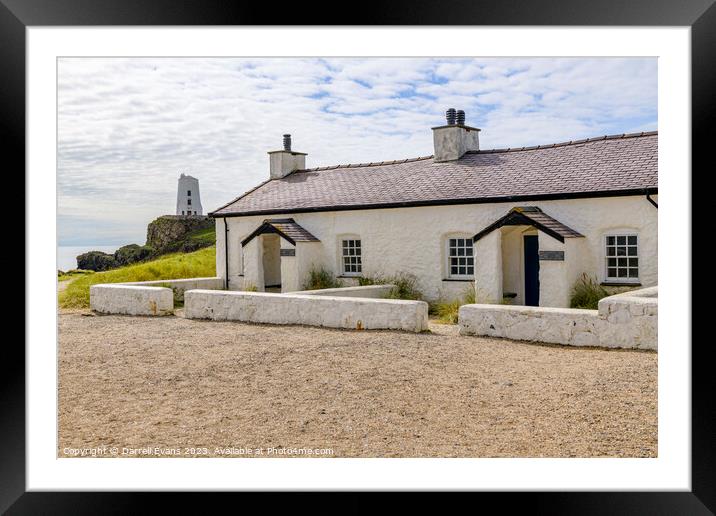 Pilots' cottages and Tŵr Mawr Framed Mounted Print by Darrell Evans