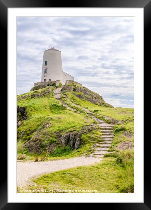 Lighthouse on Ynys Llanddwyn Framed Mounted Print by Darrell Evans