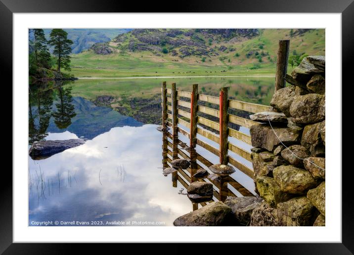 Fenced Tarn Framed Mounted Print by Darrell Evans