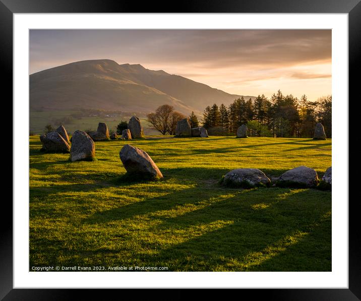 Edge of Castlerigg Stone Circle Framed Mounted Print by Darrell Evans