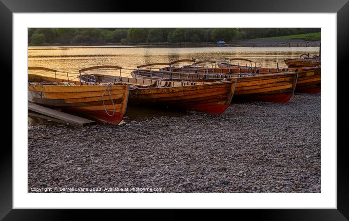 Rowing boats on Derwent Framed Mounted Print by Darrell Evans