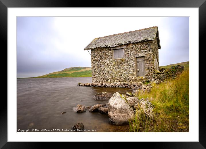 Boat House at Devoke Water Framed Mounted Print by Darrell Evans