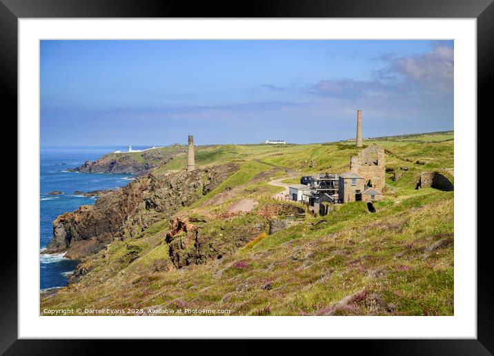 Levant Mine Cornwall Framed Mounted Print by Darrell Evans