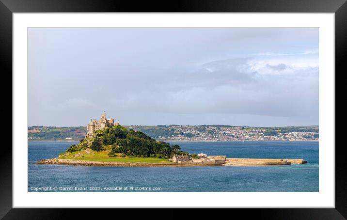 St Michael's Mount Island Framed Mounted Print by Darrell Evans
