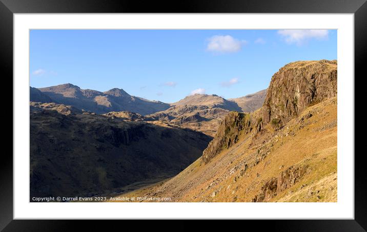 Scafell Pike from Hardknott Pass Framed Mounted Print by Darrell Evans