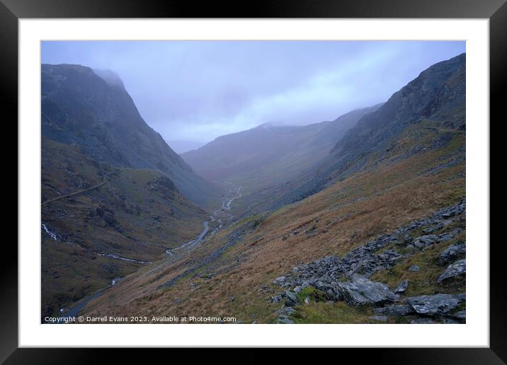 Honister in Cloud Framed Mounted Print by Darrell Evans