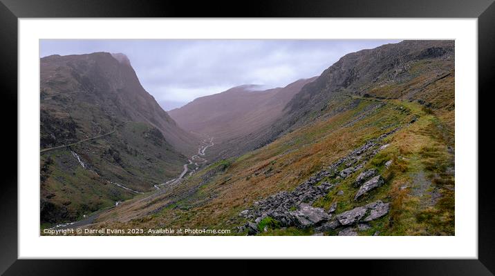Honister Pass Pano Framed Mounted Print by Darrell Evans