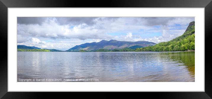 Looking across Derwntwater Framed Mounted Print by Darrell Evans