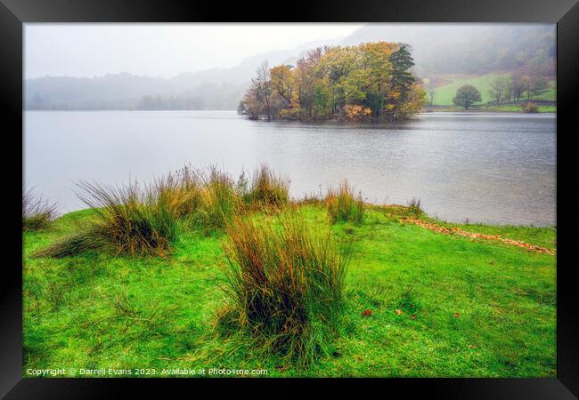 Island in Rydal Water Framed Print by Darrell Evans