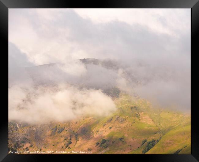 Catbells in Cloud Framed Print by Darrell Evans