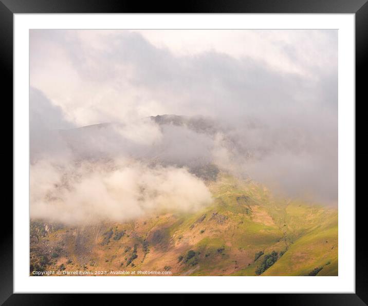 Catbells in Cloud Framed Mounted Print by Darrell Evans